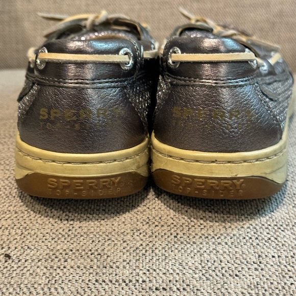 Sperry Top Sider Loafer Platinum Gray Glitter Sparkle Size 7M - Picture 4 of 8